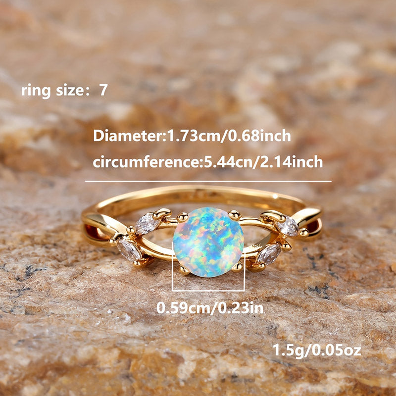 Olivenorma "Reinige Energie" Zarter Opal Beschichteter Marquise Zirkon Ring