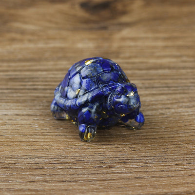 Olivenorma Ewige Reise Edelstein Schildkröte Edelstein Dekoration - Lapislazuli - Mit Karte - image 19