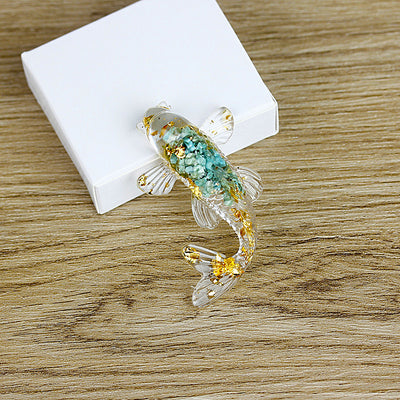 Olivenorma Ocean Harmony Kristallfischfigur Edelsteindekoration - Afrikanischer Türkis - Mit Karte - image 3