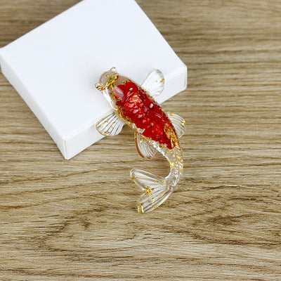 Olivenorma Ocean Harmony Kristallfischfigur Edelsteindekoration - Rote Koralle - Mit Karte - image 12