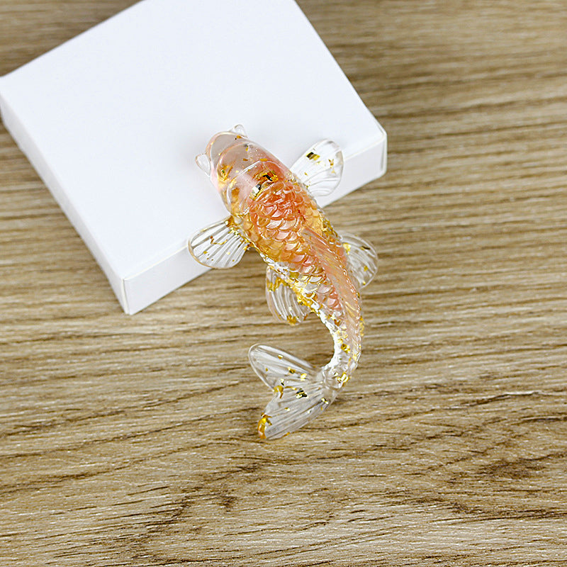 Olivenorma Ocean Harmony Kristallfischfigur Edelsteindekoration - Roter Schmelzquarz - Mit Karte - image 14