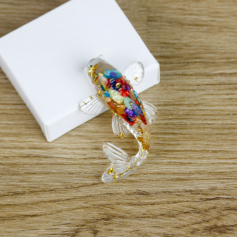 Olivenorma Ocean Harmony Kristallfischfigur Edelsteindekoration - Bunte Muscheln - Mit Karte - image 19