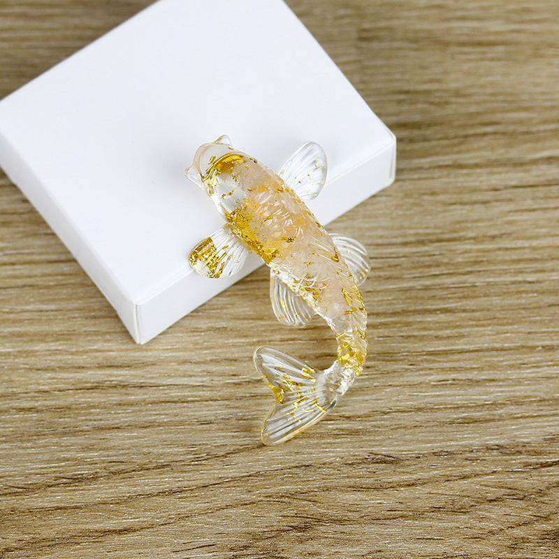 Olivenorma Ocean Harmony Kristallfischfigur Edelsteindekoration - Rosenquarz - Mit Karte - image 20