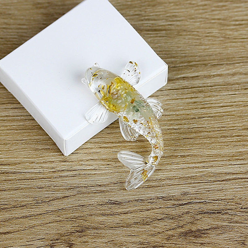 Olivenorma Ocean Harmony Kristallfischfigur Edelsteindekoration - Grüner Aventurin - Mit Karte - image 24