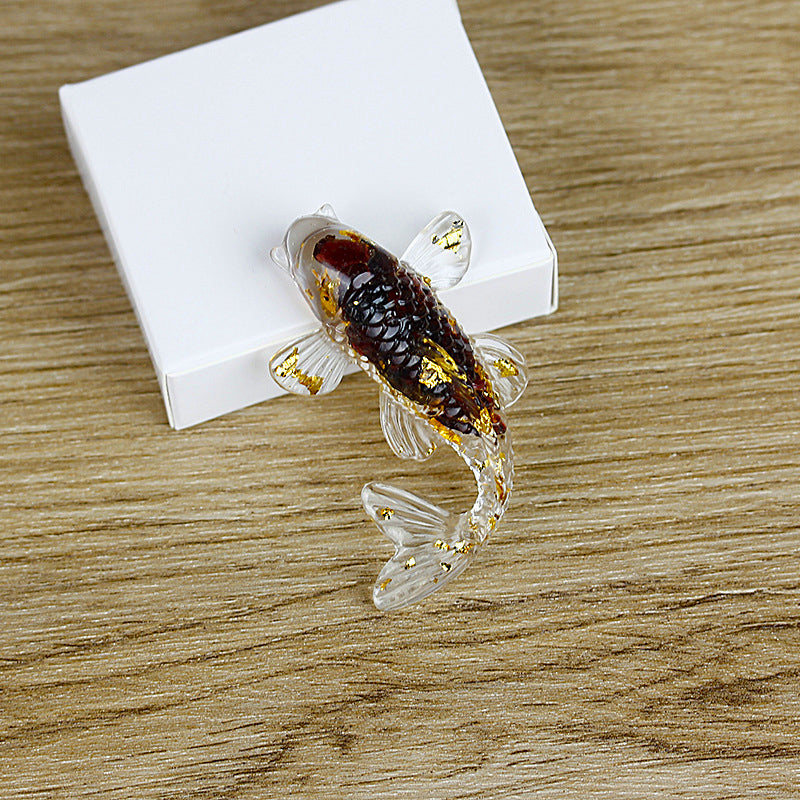 Olivenorma Ocean Harmony Kristallfischfigur Edelsteindekoration - Granat - Mit Karte - image 26