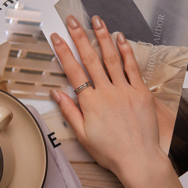 Olivenorma Sterling Silber S925 Böser Blick Hamsa Ring