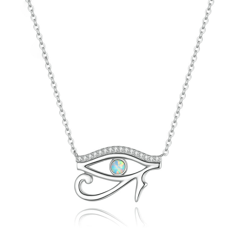 Olivenorma Auge des Horus Opal Sterlingsilber S925 Halskette