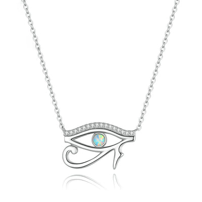 Olivenorma Auge des Horus Opal Sterlingsilber S925 Halskette