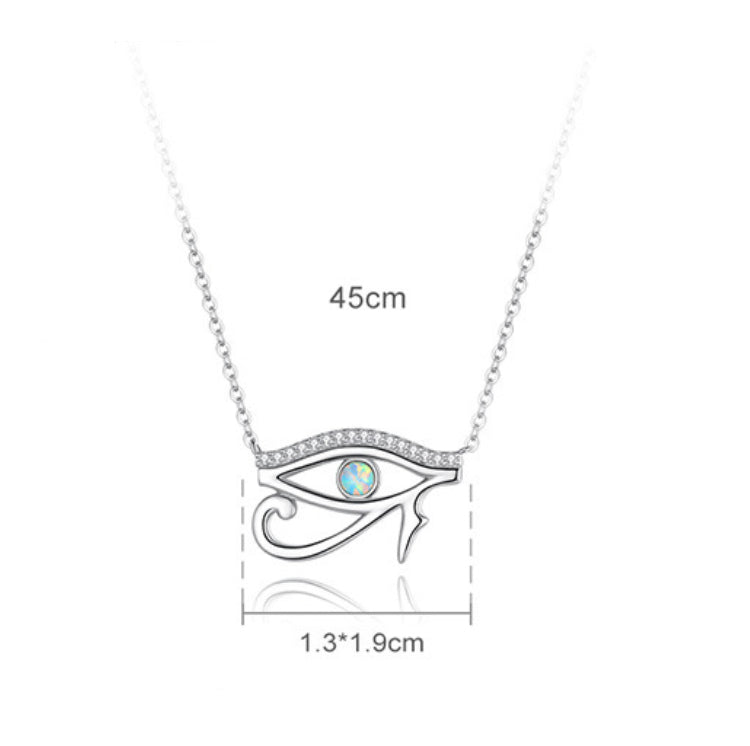 Olivenorma Auge des Horus Opal Sterlingsilber S925 Halskette