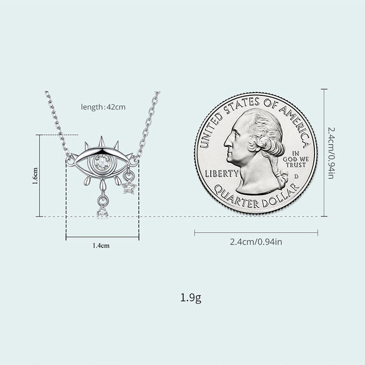 Olivenorma Sterlingsilber-Tränen-des-Bösen-Blicks-Anhänger-Halskette 