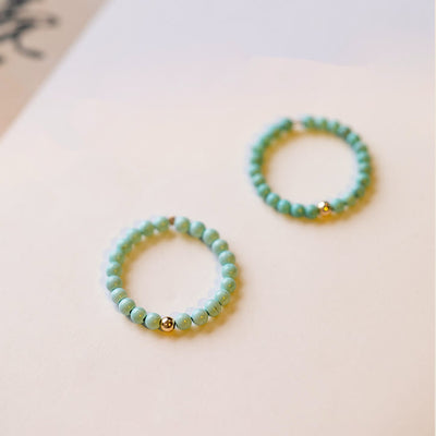Olivenorma Extra Feiner 2mm Kleiner Türkis-Perlenring - image 10