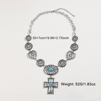 Olivenorma Love Cross Schmuckset aus Legierung im antiken Design - image 3