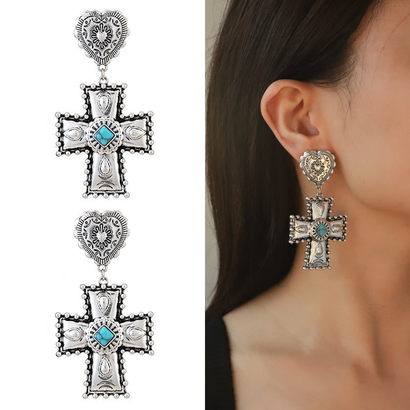 Olivenorma Love Cross Schmuckset aus Legierung im antiken Design - Ohrringe - image 4