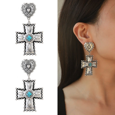 Olivenorma Love Cross Schmuckset aus Legierung im antiken Design - Ohrringe - image 4