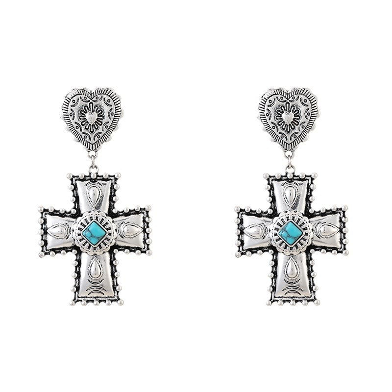 Olivenorma Love Cross Schmuckset aus Legierung im antiken Design - image 5