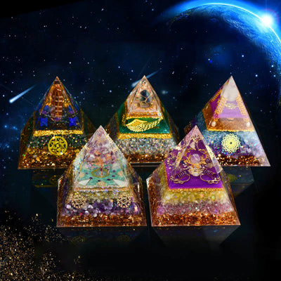 Olivenorma Chakra Energie Dreieck Kristallkugel Orgon-Pyramide