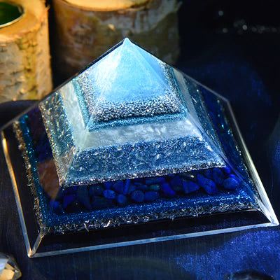 Olivenorma "Behalte Frieden" Lapis Lazuli Orgon Pyramide