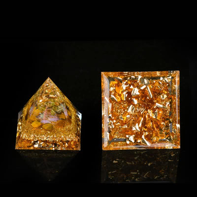 Olivenorma Peridot Tiger Eye Lebensbaum Orgonpyramide