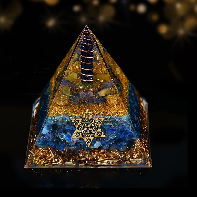 Olivenorma 10 cm Glückszauber Natürliches Kristallprisma Orgone Pyramide