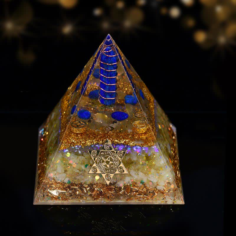 Olivenorma 10 cm Glückszauber Natürliches Kristallprisma Orgone Pyramide