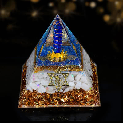 Olivenorma 10 cm Glückszauber Natürliches Kristallprisma Orgone Pyramide