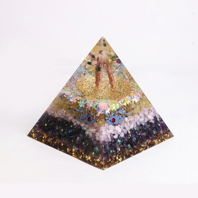 Olivenorma 15cm natürliche Kristall-Orgon-Pyramide (15 cm)