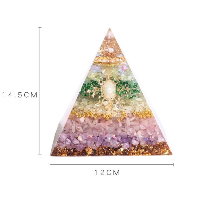 Olivenorma handgefertigte 12 cm Energie-Sammler-Orgonpyramide