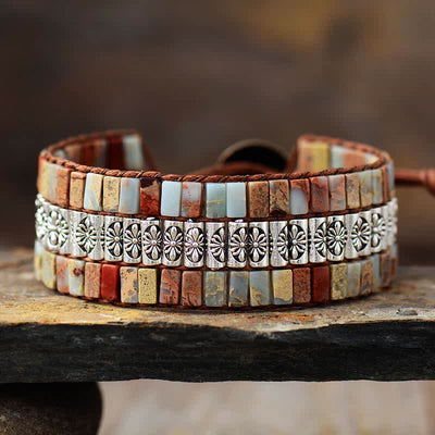 Olivenorma Kaiserstein Boho Verstellbares Wickelarmband