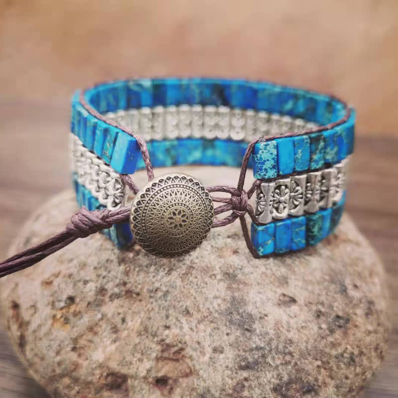 Olivenorma Kaiserstein Boho Verstellbares Wickelarmband