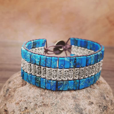 Olivenorma Kaiserstein Boho Verstellbares Wickelarmband