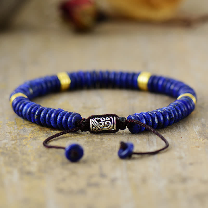 Olivenorma Lapislazuli Weißer Türkis Geflochtenes Armband 