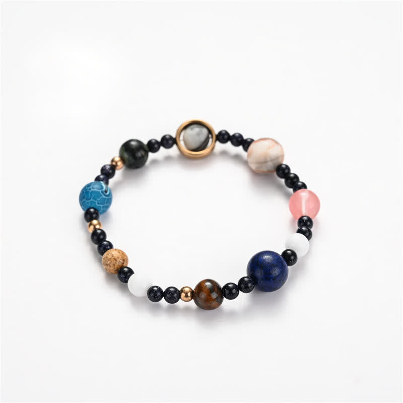 Olivenorma Natural Stone Planets Galaxy Solar System Bracelet