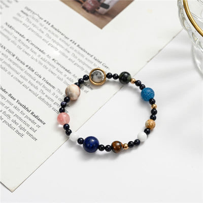 Olivenorma Natural Stone Planets Galaxy Solar System Bracelet