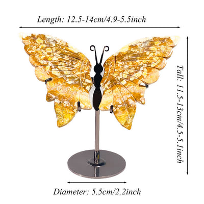 Olivenorma Hummelstein Jaspis Schmetterling Schnitzerei Edelsteindekoration 