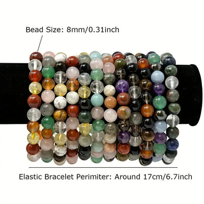 Olivenorma 1pc Natural Stone Handmade Beaded Zodiac Sign Bracelet