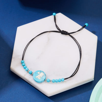 Olivenorma 12 Constellations Zodiac Pattern Turquoise Braided Bracelet