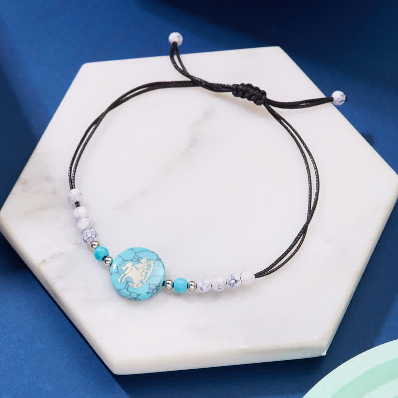 Olivenorma 12 Constellations Zodiac Pattern Turquoise Braided Bracelet