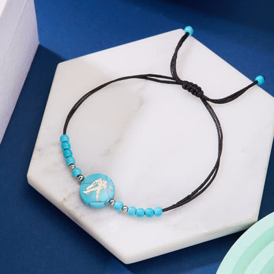 Olivenorma 12 Constellations Zodiac Pattern Turquoise Braided Bracelet