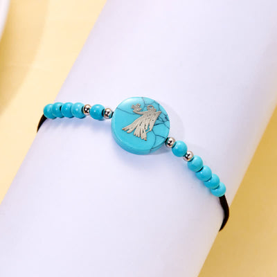 Olivenorma 12 Constellations Zodiac Pattern Turquoise Braided Bracelet