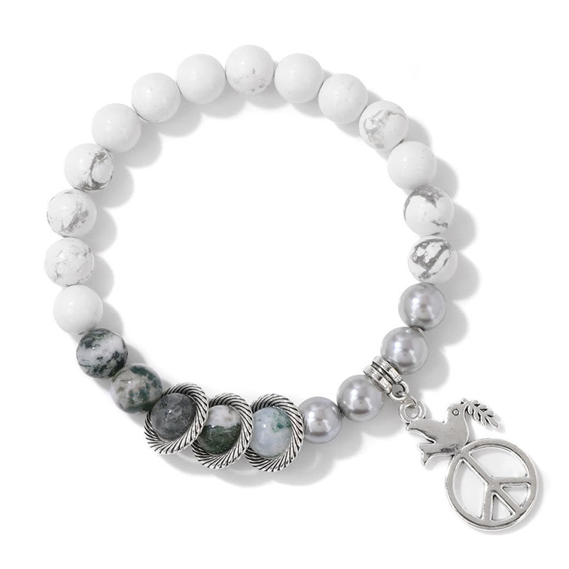 Olivenorma „Embrace Peace“ – Friedens-Taube Kristallarmband