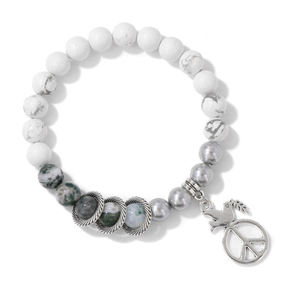 Olivenorma "Embrace Peace" - Friedens-Taube Kristallarmband