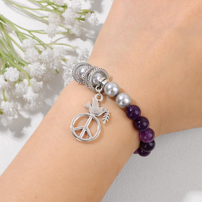 Olivenorma "Embrace Peace" - Friedens-Taube Kristallarmband