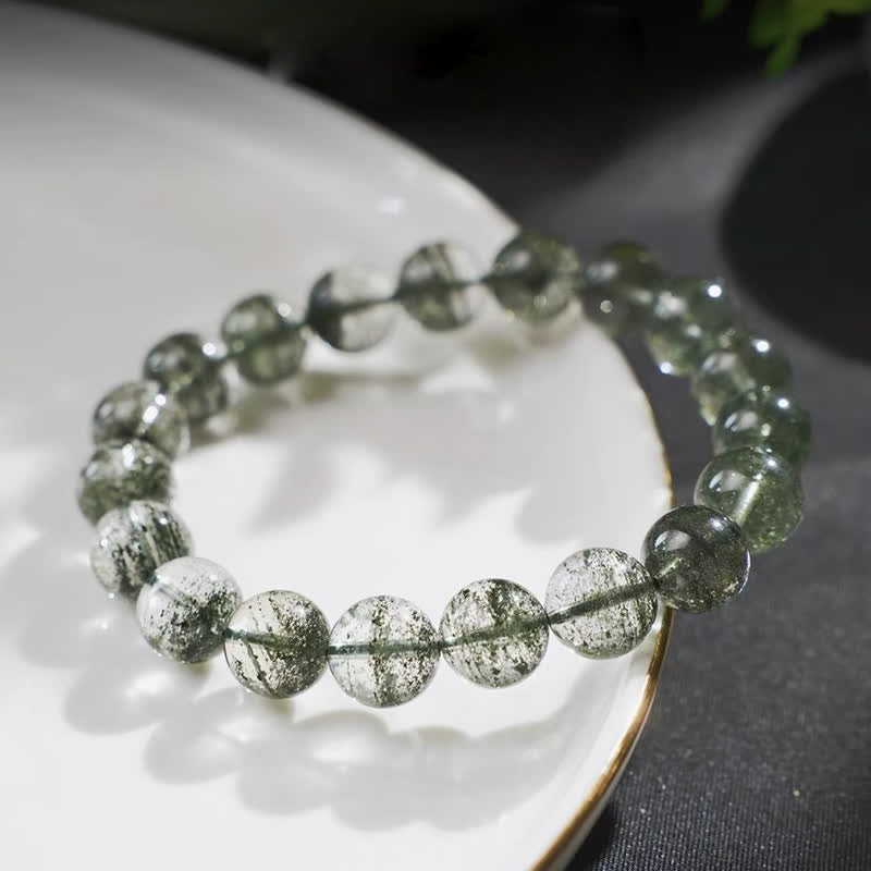 Olivenorma 7A Grüner Phantom-Quarz Perlenarmband - image 2