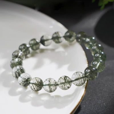 Olivenorma 7A Grüner Phantom-Quarz Perlenarmband - image 2