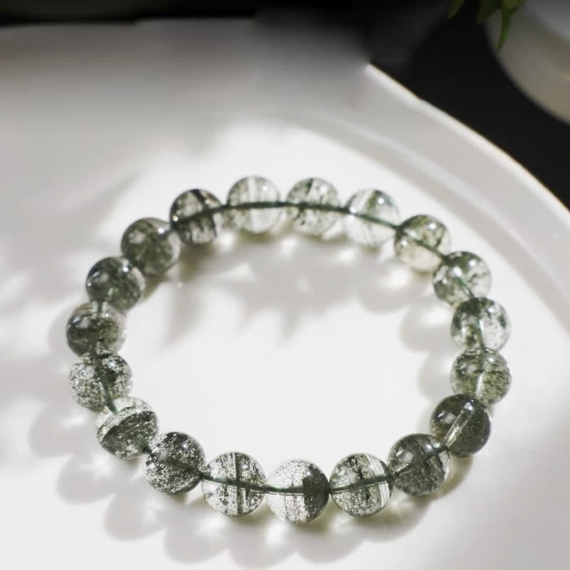 Olivenorma 7A Grüner Phantom-Quarz Perlenarmband - image 3