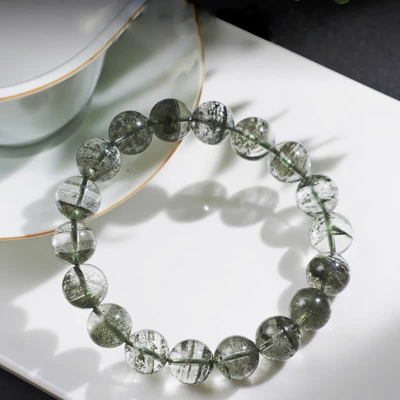 Olivenorma 7A Grüner Phantom-Quarz Perlenarmband - image 1