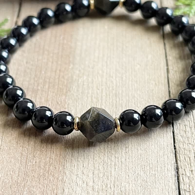 Olivenorma 8mm Obsidian Perlen Armband 