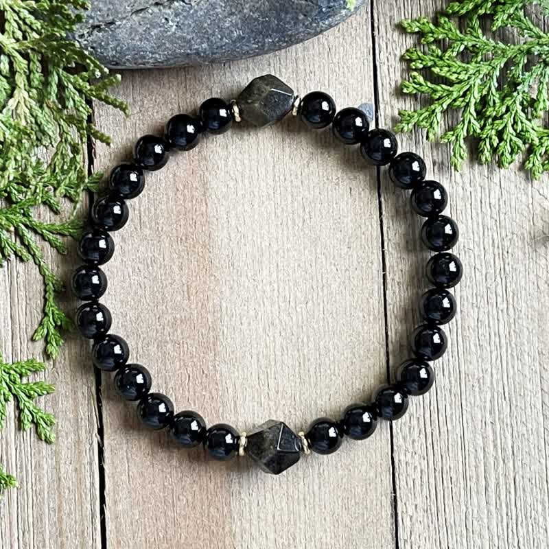 Olivenorma 8mm Obsidian Perlen Armband 