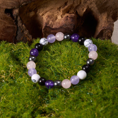 Olivenorma Rosenquarz Amethyst Obsidian Hämatit Perlen Armband 