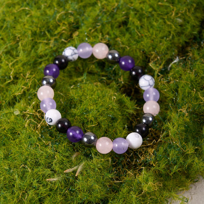 Olivenorma Rosenquarz Amethyst Obsidian Hämatit Perlen Armband 